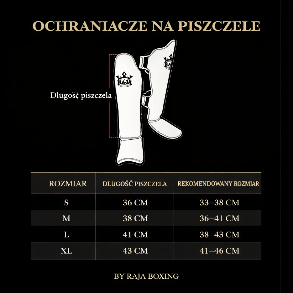 Raja Boxing RSG-1A – Ochraniacze piszczeli 100% z naturalnej skóry