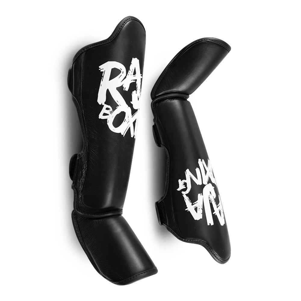 Raja Boxing RSG-LS-4 –Ochraniacze piszczeli Muay Thai Premium ze 100%  skóry naturalnej