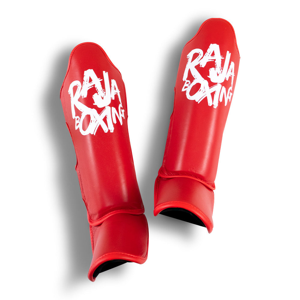 Raja Boxing RSG-LS-4 –Ochraniacze piszczeli Muay Thai Premium ze 100%  skóry naturalnej